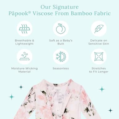 Posh Peanut Footie Pajamas for Baby Girls – Sleepers in Ultra-Soft Viscose from Bamboo with 2-Way Zipper & Ruffle Trim – Newborn to Toddler Sleepwear (Vintage Pink Rose, 0-3 Months) - Image 6