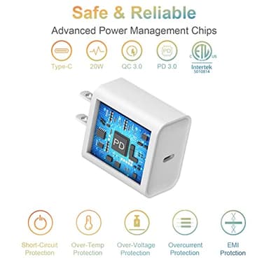 USB C Charger Block for iPhone 17 Wall Charger 20W Power Adapter for iPhone 17/17 Air/17 Pro/17 Pro Max, 16 15 14 13 12 11, iPad, Google, Samsung Fast and Convenient Charging, Type C Charger Bolck - Image 2