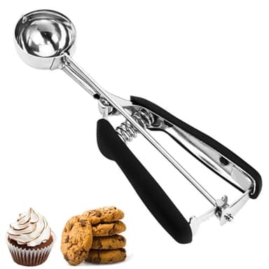 Cookie Scoop, Ice Cream Scoop, Medium Cookie Scoops for Baking, 18/8 Stainless Steel Cookie Scooper for Baking, Ice Cream Scooper with Trigger Release, Cookie Dough Scoop with Non-slip Grip (M)…… - Image 1