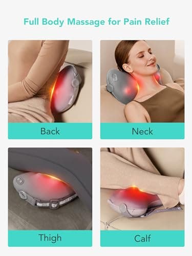 SKG Shiatsu Back Massager for Pain Relief Deep Tissue with Heat 4D Kneading Cordless Massage Pillow for Upper and Lower Back Gifts for Men and Women Birthday Gifts (Need to Restart After 15 min) - Image 7