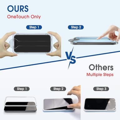 amFilm OneTouch Screen Protector for iPhone 17 Pro 6.3'' + Camera Lens Protector | Auto-Alignment Install | Bubble Free | 9H Tempered Glass | Shatterproof | FHD Clarity | Case Friendly | 2+4 Pack - Image 3