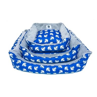 Petique Anchor's Away Reversible Pet Bed, Blue, Small - Image 2