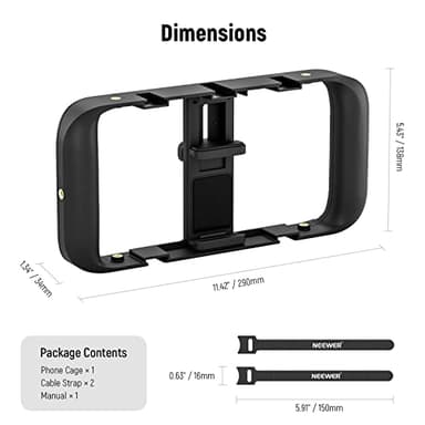 NEEWER Mobile Phone Video Rig, Mobile Phone Grip Stabiliser Cage with Cold Shoe and 1/4 Inch Thread, Video Recording Film Rig, Compatible with iPhone 16 15 Pro Max Plus 14 13 Mini X XS Max XR - Image 8