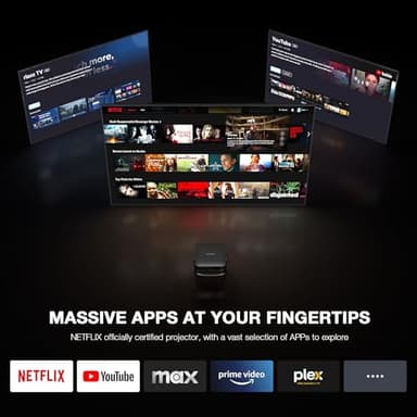 【Netflix-Licensed Projector & Native 1080P】Thinnest 2.24" Smart Mini Projector with WiFi and Bluetooth, Auto Focus & Keystone Portable Outdoor Projector, VOPLLS 4K Support Home Movie Projector - Image 4