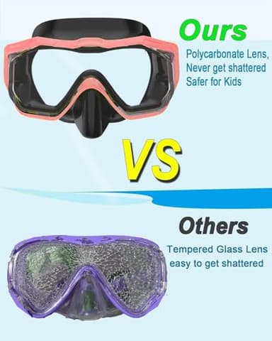 Bairuifu Kids Swim Goggles for Kids 4-16, Anti-Shattered Lens/Anti-Fog / 180 Panoramic View/Nose Cover Swimming Goggles - Image 4
