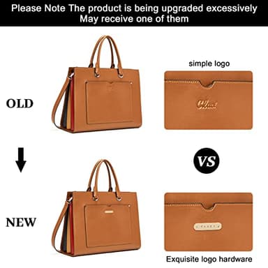 CLUCI Leather Briefcase for Women Laptop 15.6 Inch Professional Business Work Ladies Computer Handbag Shoulder Bag Brown - Image 3