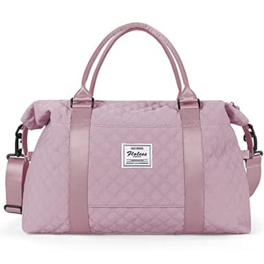 Travel Duffel Bag, Weekender Overnight Bags for Women, Carry On Personal Item Bag with Trolley Sleeve & Wet Pocket,Purple - Image 8