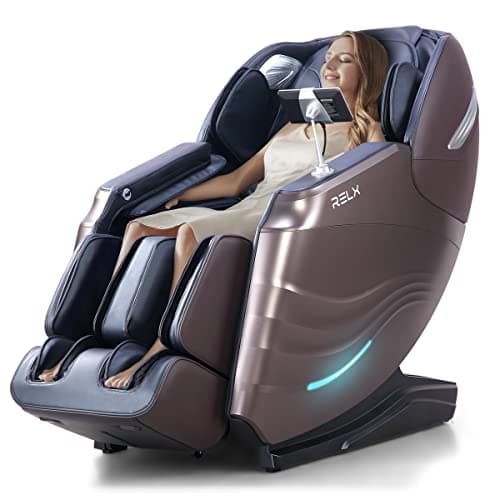 RELX 2025 Massage Chair Full Body, Zero Gravity SL-Track Shiatsu Massage Chair Built-in Heat System, Airbag Massage, with Body Scan, Deep Yoga Stretch, Calfrest Extension and AI Control(Brown) - Image 1