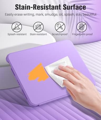 MoKo for iPad Air 11 Inch Case 7th/6th Generation M3/M2 2025/2024, iPad Air 5th/4th Gen Case 10.9 Inch 2022/2020 with Pencil Holder, Screen Protector, Lens Protector, Magnetic Multi Angle, Purple - Image 7