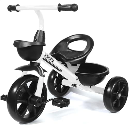 KRIDDO Kids Tricycles for 2-4 Year Olds, Toddler Trike Gift for 24 Months to 4 Years, White - Image 1