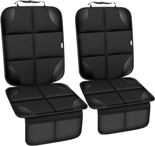 Meolsaek Car Seat Protector for Child Car Seat, Durable 600D Fabric Waterproof Car Seat Cover with Thick Pad Non-Slip Backing (No Imprints) (2 pcs -Black) - Image 1