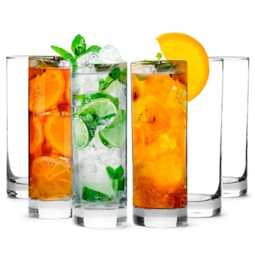LEMONSODA Premium Highball Glass Set - Elegant Tom Collins Glasses Set of 6-12oz Tall Drinking Water Glasses - Bar Glassware for Mojito, Whiskey, Cocktail - Image 1