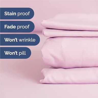 King 6 Piece Sheet Set - Comfy Breathable & Cooling - Ultra-Soft Hotel Luxury Bedding Set with 8-16 Inch Deep Pockets - 1 Flat & 1 Fitted Sheet & 4 Pillowcases - Wrinkle Free & Easy Care - Light Pink - Image 5
