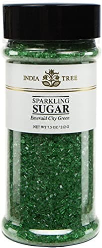 India Tree, Green Sparkling Sugar, Large Jar | Shimmery Sugar Sprinkles for Baking and Decorating | 7.5 Oz Jar (Pack of 1) - Image 1