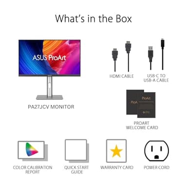ASUS ProArt Display 27” 5K HDR Professional Monitor (PA27JCV) - 5K (5120 x 2880), IPS, 99% DCI-P3, 100% sRGB, ΔE < 2, USB-C PD 96W, Calman Verified, Color Accurate, Auto KVM, LuxPixel, 3 yr Warranty - Image 8