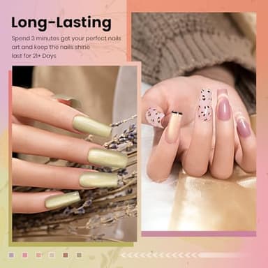 RARJSM Gold Glitter Cat Eye Gel Nail Polish Set 6Pcs Nude Pink Light Purple Brown Gray Green Velvet Ice Jelly Glitter Cateye Gel Polish with Magnetic Stick UV LED Curing Require Home Salon Nails - Image 4