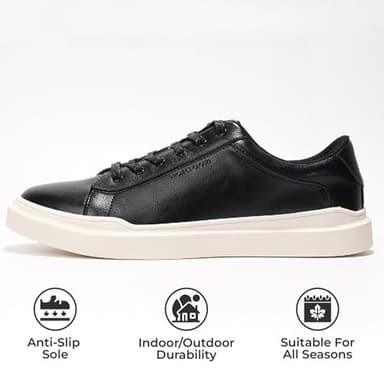 Project Cloud Mens Sneakers – Memory Foam Fashion Mens Shoes – Lightweight and Non Slip Laced-Up Casual Men Sneakers - Perfect Men Casual Shoes for All-Day Wear (Tilton, BLK, 9) - Image 3