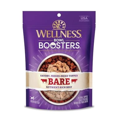Wellness Bowl Boosters Bare, Dog Food Topper for Small, Medium, & Large Breeds, Grain Free, Natural, Freeze Dried, Beef, 4 Ounce Bag (Pack of 1) - Image 1