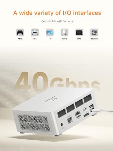 MINISFORUM UM880 Plus Mini PC with AMD Ryzen 7 8845HS(8C/16T, up to 5.1GHz),Mini Computer Radeon 780M Graphics 1TB PCIe4.0 SSD 32GB DDR5,OCuLink,Triple Display with HDMI+DP+USB4, 5xUSB Port,2.5G LAN - Image 4