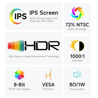 AYY Portable Monitor for Laptop 15 Inch, FHD 1080P USB-C HDMI Travel Monitor External for Computer, Second Display HDR IPS Gaming Monitor Extender for PC MAC Phone PS4/5 Xbox Switch, Built-in Speakers - Image 9