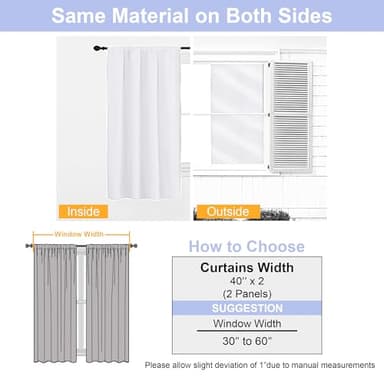 Simplebrand Ava Pure White Curtains for Bedroom 63 Inch Length 2 Panels Set, Light Filtering Window Treatment, Light Filtering Curtain Drapes, Soft Casual Rod Pocket Privacy Curtains, W40 x L63 Inch - Image 8