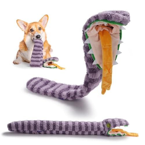 Fuzzwoof Hide and Seek Dog Toys, No Stuffing Snake Squeaky Dog Toy, Puppy Toys for Teething, Tug of War Toy for Small Medium and Large Breed Durable Dog Toy to Keep Them Busy - Image 1