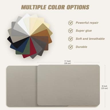 2 Pieces 9 x 11 inch Canvas Repair Patches Canvas Fabric Patch Self-Adhesive Canvas Repair Tape Waterproof Outdoor Gear Repair Patch Kit for Boat Cover Awning Sofa Chair Couch Tent Bag (Ivory Gray) - Image 3