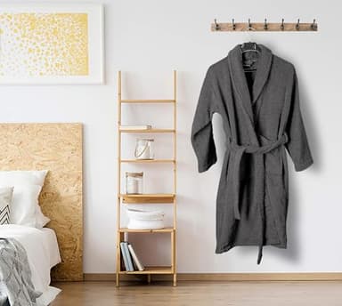 ARC HOME 100% Cotton Terry Bathrobe for Women & Men, Luxury Spa & Hotel-Style Terry Cloth Unisex Robe With Shawl Collar - Charcoal Grey - Image 6