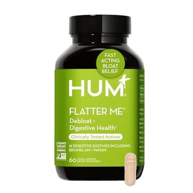 HUM Flatter Me Digestive Enzymes for Women & Men, Digestive Health Bloating Supplement with Ginger & Peppermint Leaf, Fast Acting Anti Bloat Pills Multi Enzyme for Debloating, Vegan, 60 Capsules - Image 9