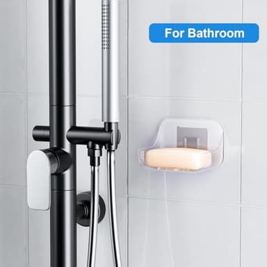 FEPTUASE Acrylic Soap Dish, 2 Pcs Clear Self Draining Soap Holder, No Drilling, No Tool, Universal and Aesthetics, Waterproof, Plastic Soap Saver - Bathroom Kitchen Organizer - Image 6