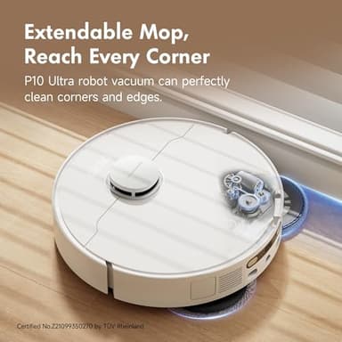 MOVA P10 Ultra Robot Vacuum and Mop 8,300Pa Suction 140°F Hot Water Auto Mop Washing & Drying, Dual Spinning Extenable Clean, 10.5mm Lifting for Carpet, 360°Obstacle Avoidance, App Control - Image 4