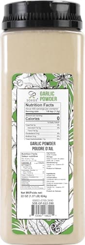 Soeos Garlic Powder 22 Ounce(624 g), Garlic Powder Seasoning, Non-GMO, Gluten Free, Garlic Seasoning for Flavor Vegetables, Grilled Meats, Salads, Dressings and More - Image 2