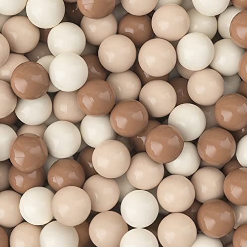 GOGOSO Ball Pit Balls for Toddlers Phthalate-Free BPA-Free Non-Toxic Crush Proof Soft Plastic Play Balls Baby Kids Shape Tent Pool Playhouse Playpen Party Decor,Coffee Brown Beige,100PCS - Image 1