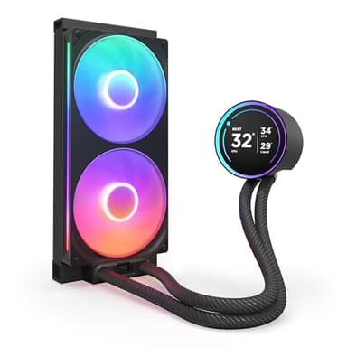 NZXT Kraken Elite 280 RGB 2024 - AIO CPU Liquid Cooler - 280mm Radiator - F280 RGB Core Fan - Customizable 2.72" IPS LCD - NZXT Turbine Pump - AMD® AM5, AM4 - Intel® LGA 1851/1700, 1200/115X - Black - Image 4