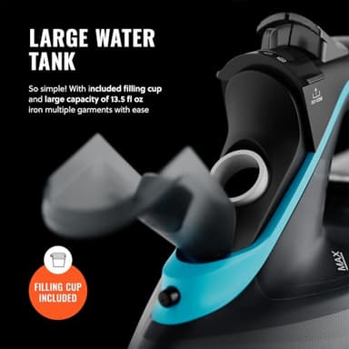 Pursteam SteamBurst+ 1750W Steam Iron, Ceramic Soleplate, Adjustable Steam, Burst of Steam, Self-Clean, Anti-Calc, Anti-Drip, Powerful & Long-Lasting Steam for All Fabrics - Image 9