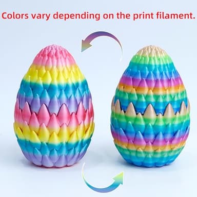 Flavery 3D Printed Dragon Egg, 9" Rainbow Flying Dragon in Colorful Eggs, Easter Basket Essentials,Fidget Toy for Birthday Gift, Flexible Desk Figure Decor, Easter Basket Stuffers (Rainbow) - Image 5