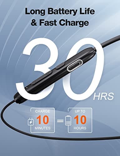 Rythflo Bluetooth Headphones,V5.2 Wireless Bluetooth Earbuds w/Mic in-Ear Magnetic Neckband Earphone 30Hrs Playtime, IPX7 Sweatproof Deep Bass Headset for Phone Call Music Sports - Image 2