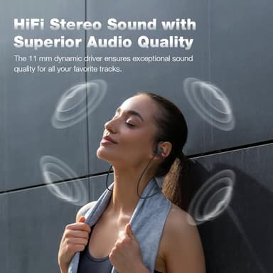 Boean Bluetooth Headphones, IPX7 Waterproof Wireless Headphones 16H Playtime Earphones Wireless Earbuds Stereo Sound Isolation Headsets for Sports, Gym, Workout - Image 7