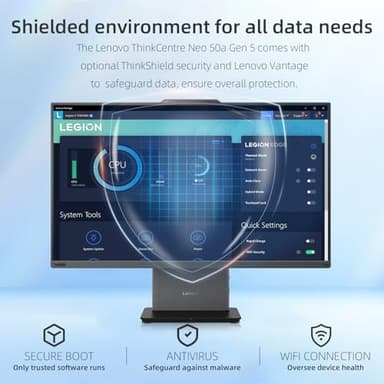 Lenovo ThinkCentre Neo 50a All-in-One Business Desktop, 27” FHD 100Hz Display, Intel Core i7-13620H, 64GB DDR5 RAM, 2TB SSD, Webcam, HDMI, Type-C, Wi-Fi 6, Wired Keyboard & Mouse, Windows 11 Pro - Image 4