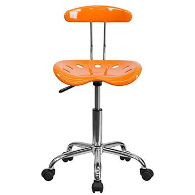 Flash Furniture Elliott Vibrant Orange and Chrome Swivel Task Office Chair with Tractor Seat - Image 9