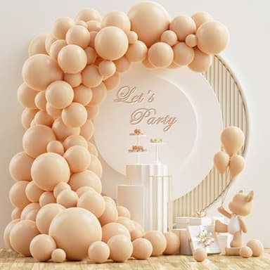NISOCY Nude Balloon Arch Kit, 102PCS 18In 12In 10In 5In Skin Color Balloon Garland Different Sizes for Birthday, Engagement, Wedding, Baby Shower Theme Celebration Decoration - Image 1