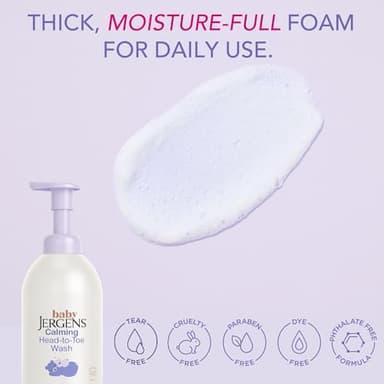 Jergens Baby Calming Head to Toe Foaming Wash, Baby Shampoo and Body Wash, Shampoo Tear Free, Kids Foaming Body Wash, 18 Fl Oz - Image 4