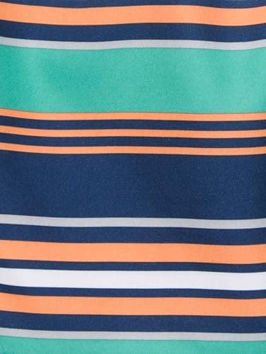 Simple Joys by Carter's Boys' Swimsuit Trunk and Rashguard Set, Navy Orange Ships/White Stripe, 3T - Image 4