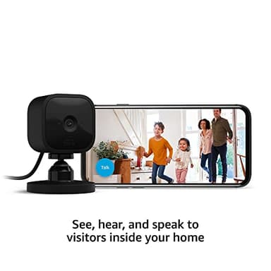 Blink Mini - Compact indoor plug-in smart security camera, 1080p HD video, night vision, motion detection, two-way audio, easy set up, Works with Alexa – 1 camera (Black) - Image 2