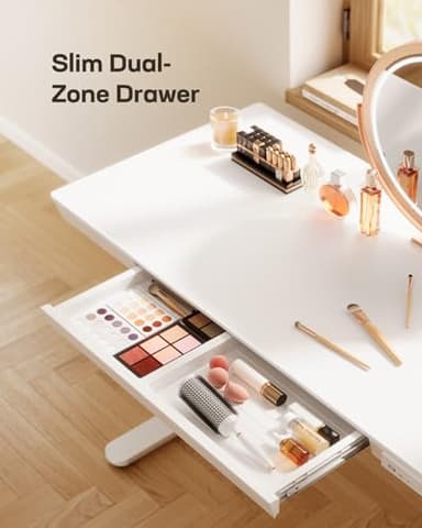 Marsail Standing Desk with Drawer, 48 x 24 inch Whole Piece Tabletop Electric Standing Desk, Height Adjustable Desk with USB Charging Ports, Sit Stand Desk with Storage for Home & Office White - Image 5