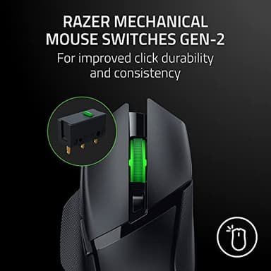Razer Basilisk V3 X HyperSpeed Customizable Wireless Gaming Mouse: Mechanical Switches Gen-2-5G Advanced 18K Optical Sensor - Chroma RGB 9 Programmable Controls 535 Hr Battery Classic Black - Image 6