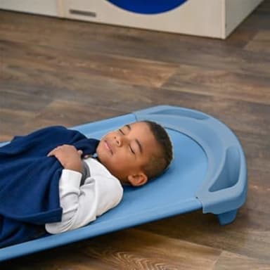 Children’s Factory SpaceLine Nap Cots, Kids Daycare and Preschool Sleeping Cot, Toddler Size, Set of 4, Wedgewood Blue - Image 3