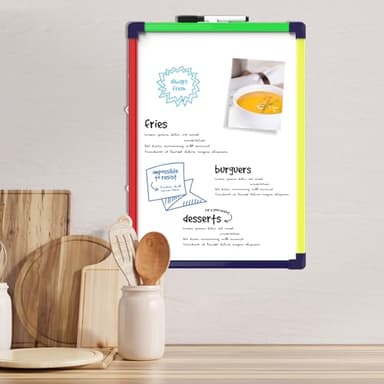 MaxGear Colorful Small Dry Erase Board, 14"x11" Double-Sided Hangable with Dry Erase Marker, Portable Whiteboard for Home School Office - Planning Writing Learning Drawing Art Education - Image 6