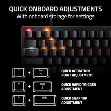 Razer Huntsman V3 Pro Mini 60% Esports Gaming Keyboard: Analog Optical Switches - Razer Snap Tap - Rapid Trigger - Adjustable Actuation - Dual-Purpose Mod Keys - Doubleshot PBT Keycaps - Black - Image 6
