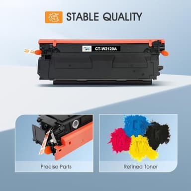 212A 212X Toner Cartridges 4 Pack Compatible for HP 212A 212X W2120A W2120X (with Chip) for Color Laserjet Enterprise M555dn M554dn M555x M554 M555 MFP M578 Series Printer Ink (New Version-BK/C/Y/M) - Image 4